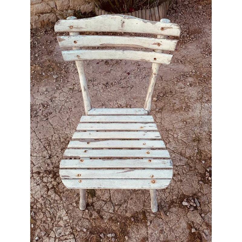 Set aus 4 Vintage-Gartensesseln aus Holz und 1 Stuhl, 1960