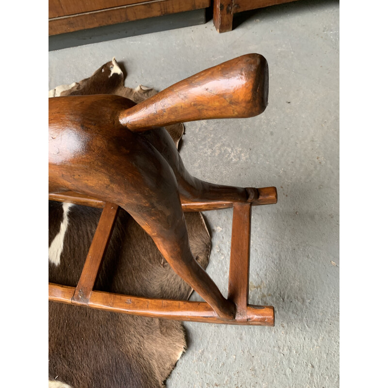 Cavallo a dondolo vintage in legno