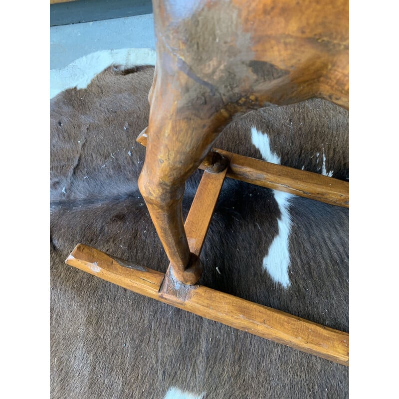 Vintage wooden rocking horse