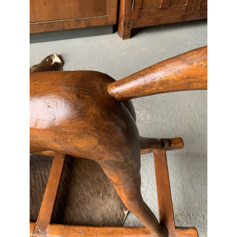 Vintage wooden rocking horse