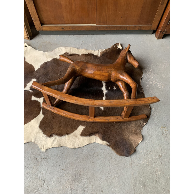 Vintage wooden rocking horse