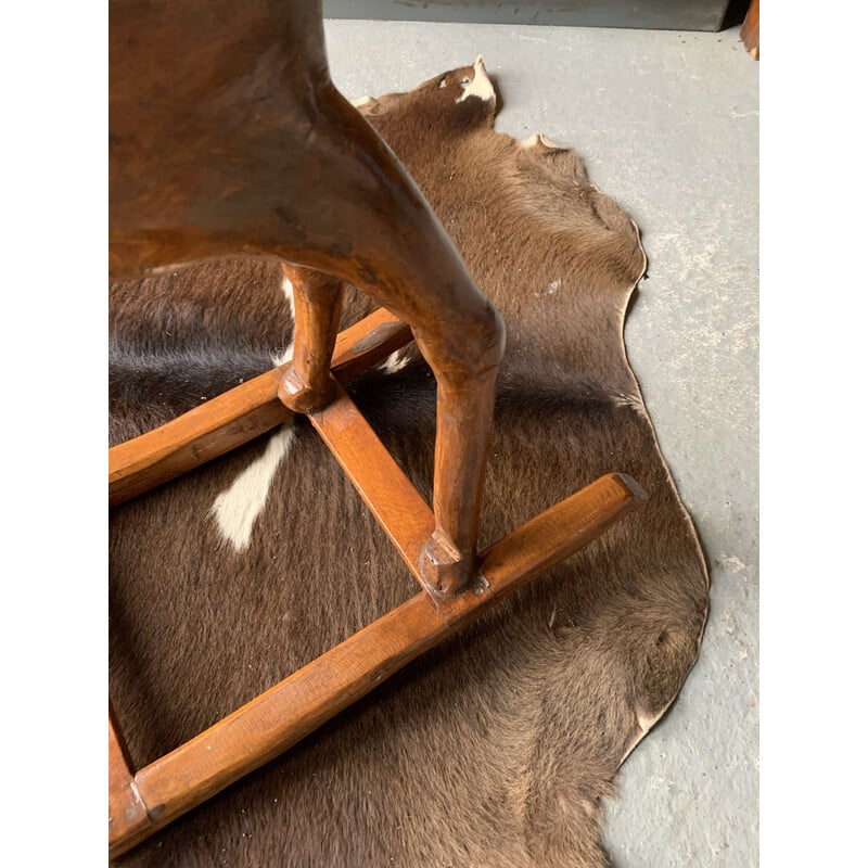 Cavallo a dondolo vintage in legno