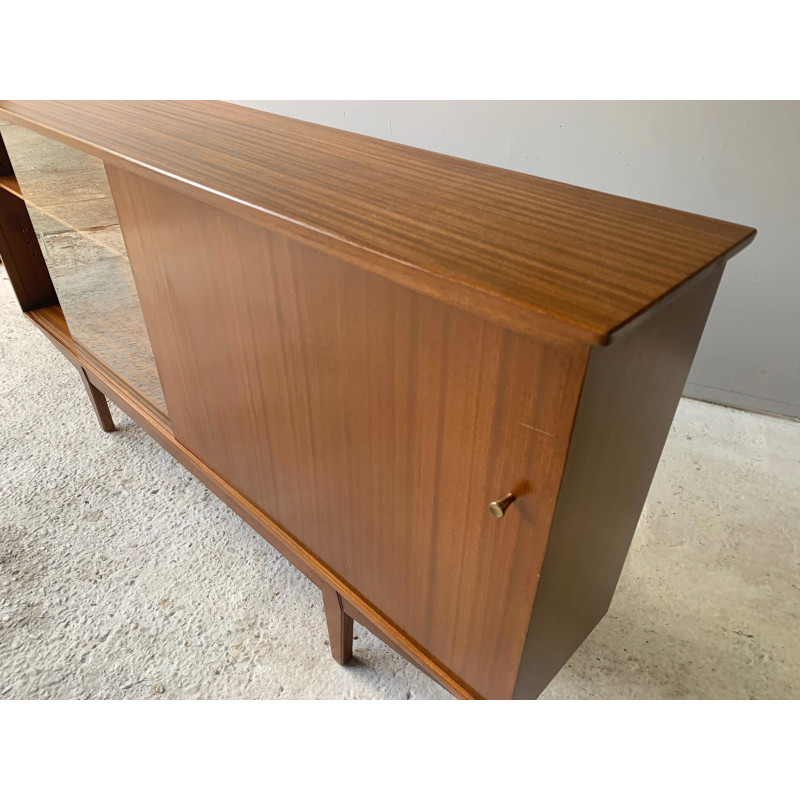 Vintage teak bookcase with 2 sliding doors by Avalon, 1960s