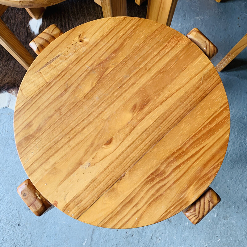 Set of 6 vintage wooden stools