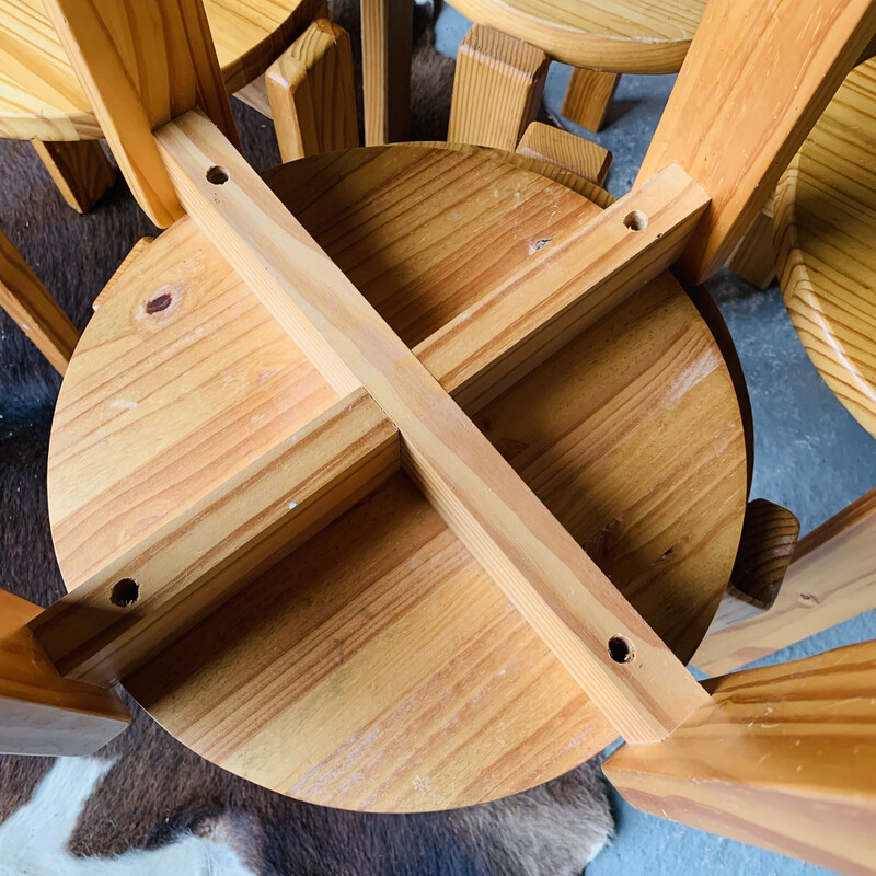 Set of 6 vintage wooden stools
