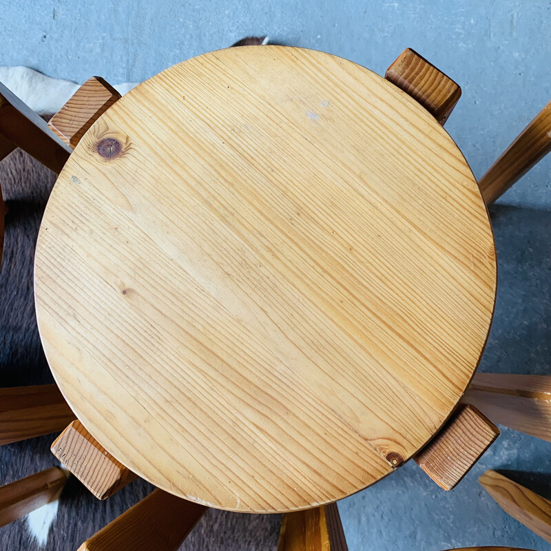 Set of 6 vintage wooden stools