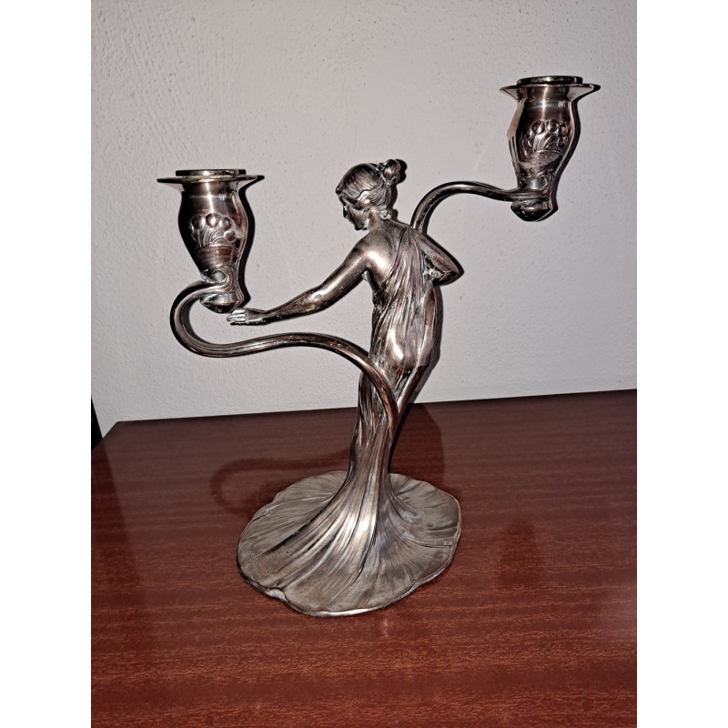 Par de candelabros vintage "art nouveau" de Wmf, 1904