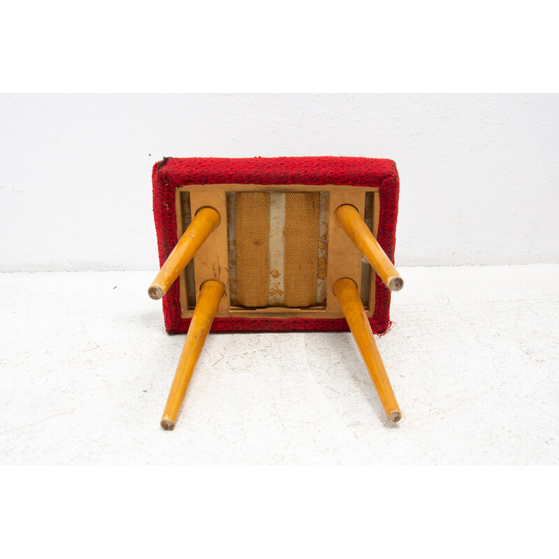 Mid century upholstered footrest, Czechoslovakia 1960s
