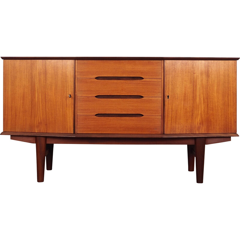 Vintage teak sideboard with opening door, Denmark 1970s