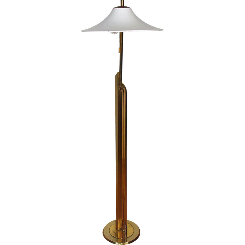 Art deco Stehlampe aus Messing und Metall, 1960er Jahre
