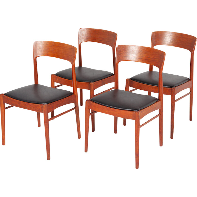 Set of 4 vintage dining chairs by Henning Kjaernulf for Korup Stolefabrik