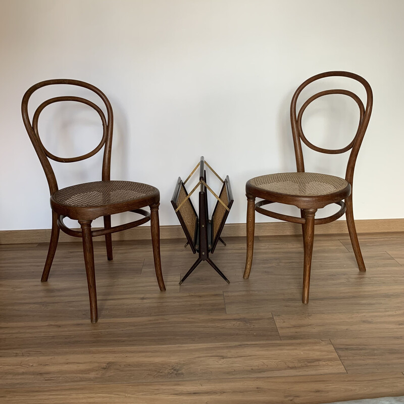 Pareja de sillas de madera curvada Thonet de época, modelo nº 10, 1890