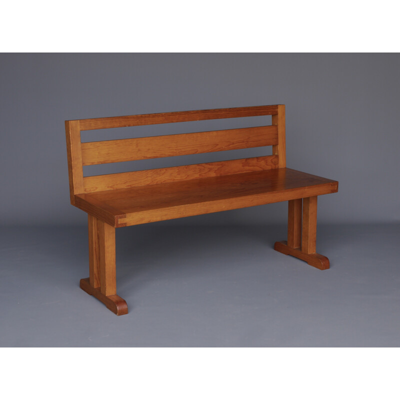 Pair of vintage scandinavian pine benches, 1970s