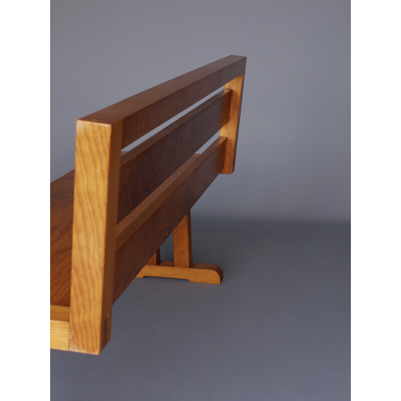 Pair of vintage scandinavian pine benches, 1970s