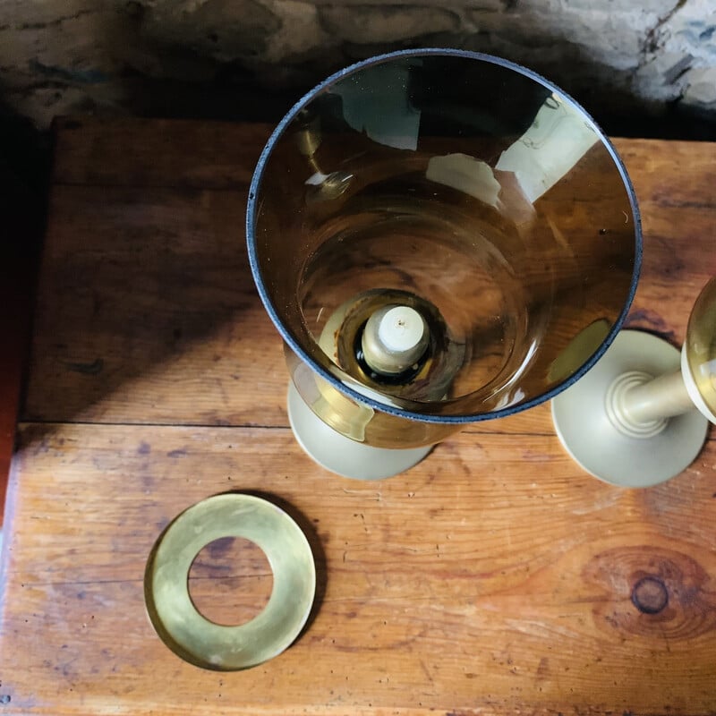 Pair of vintage brass candlesticks by Mega Design