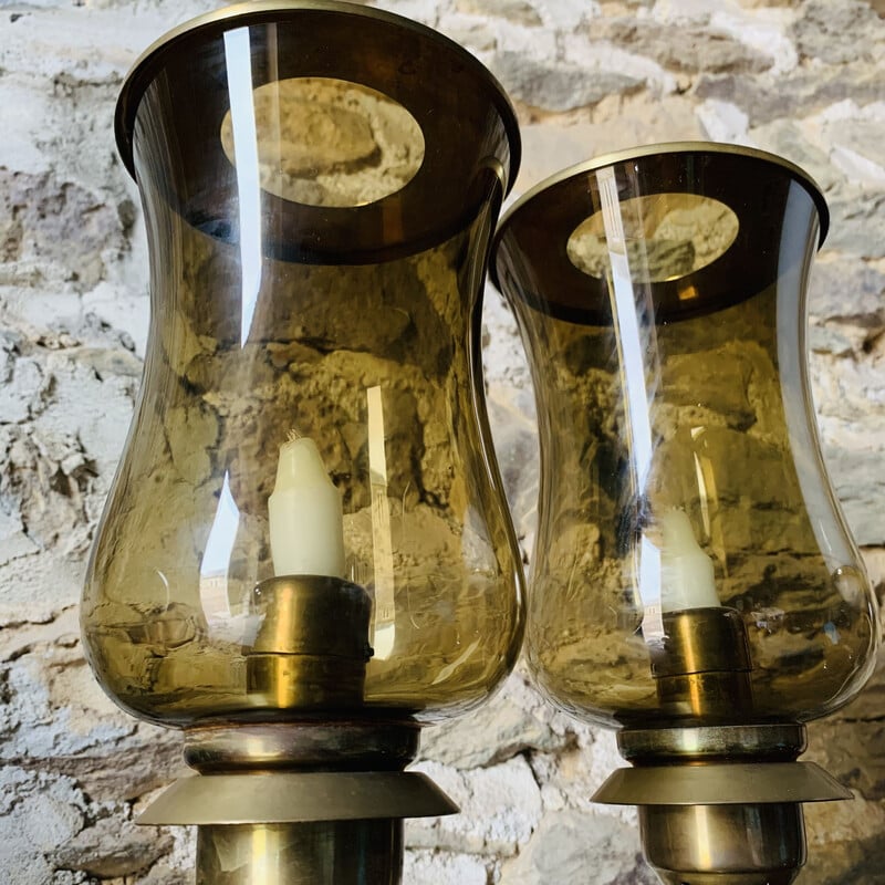 Pair of vintage brass candlesticks by Mega Design