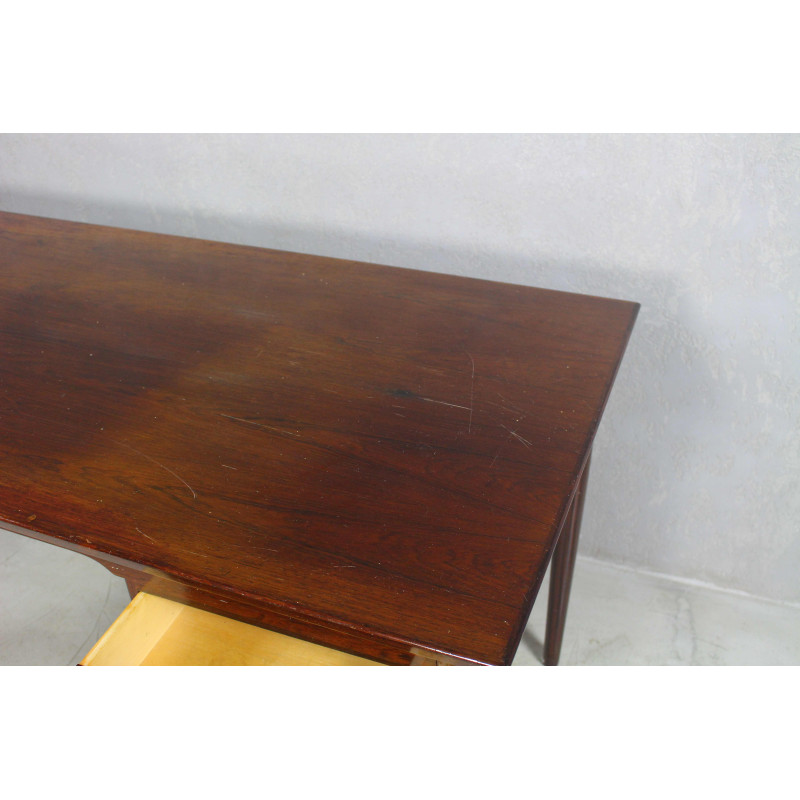 Vintage rosewood and brass writing desk by Ole Wanscher, 1960s