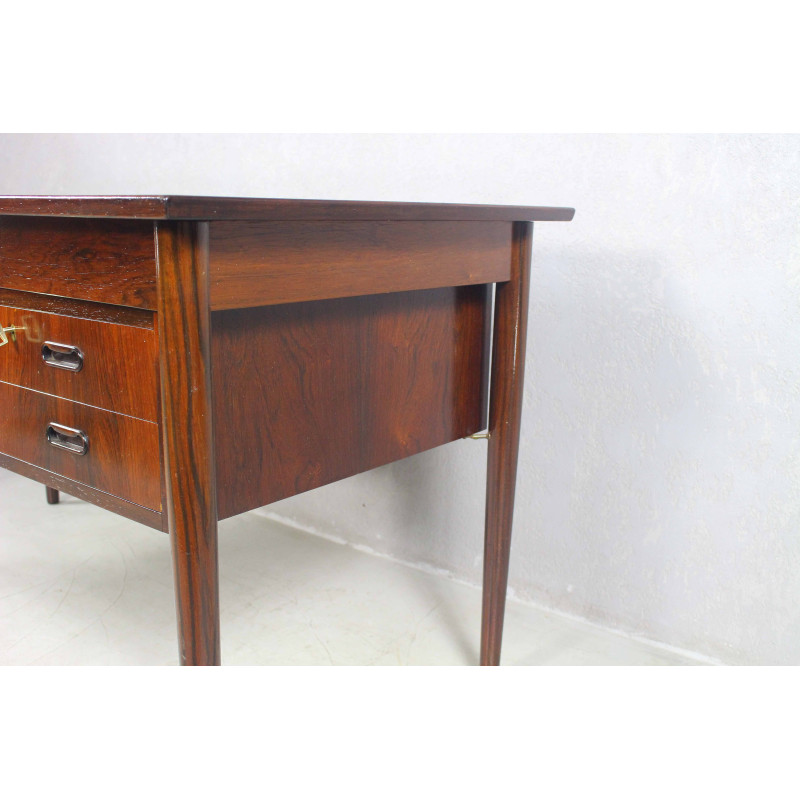 Bureau vintage en palissandre et laiton par Ole Wanscher, 1960