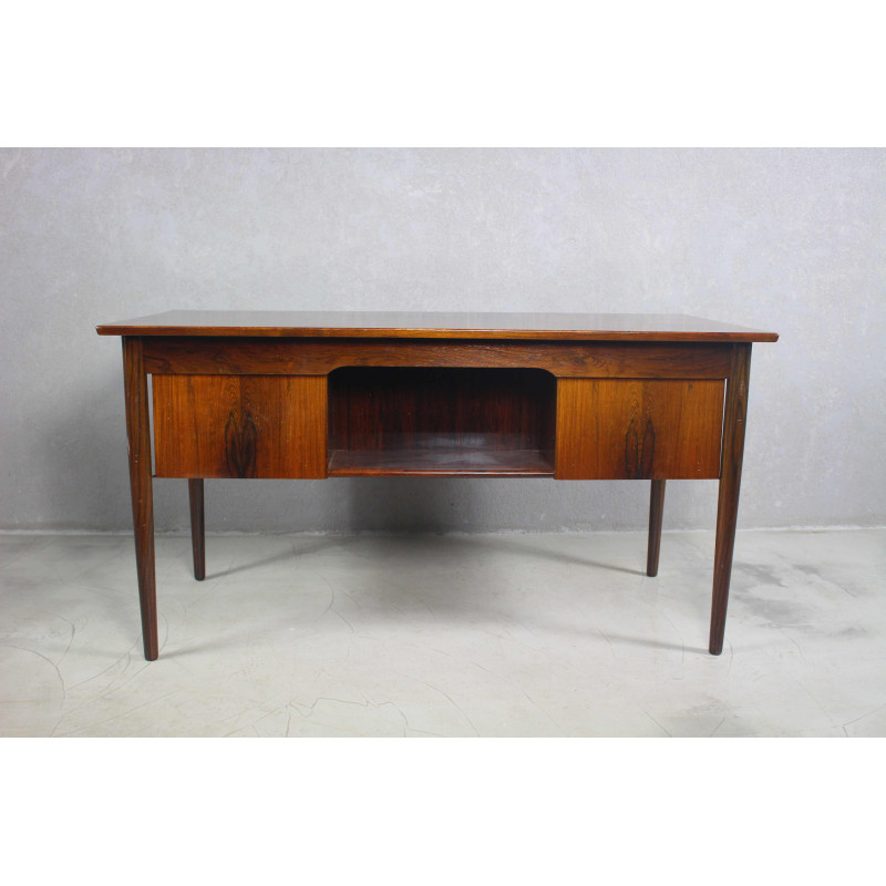 Vintage rosewood and brass writing desk by Ole Wanscher, 1960s