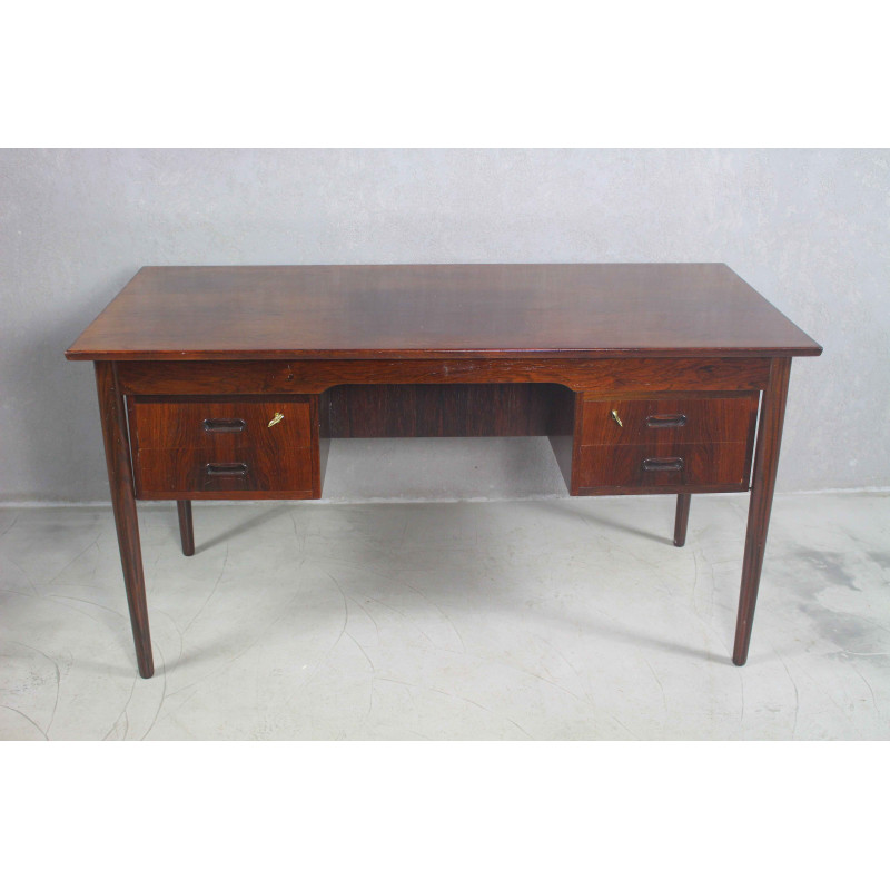 Vintage-Schreibtisch aus Palisander und Messing von Ole Wanscher, 1960er Jahre