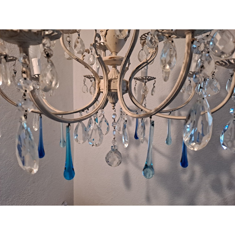 Vintage Italian Murano glass two tier chandelier