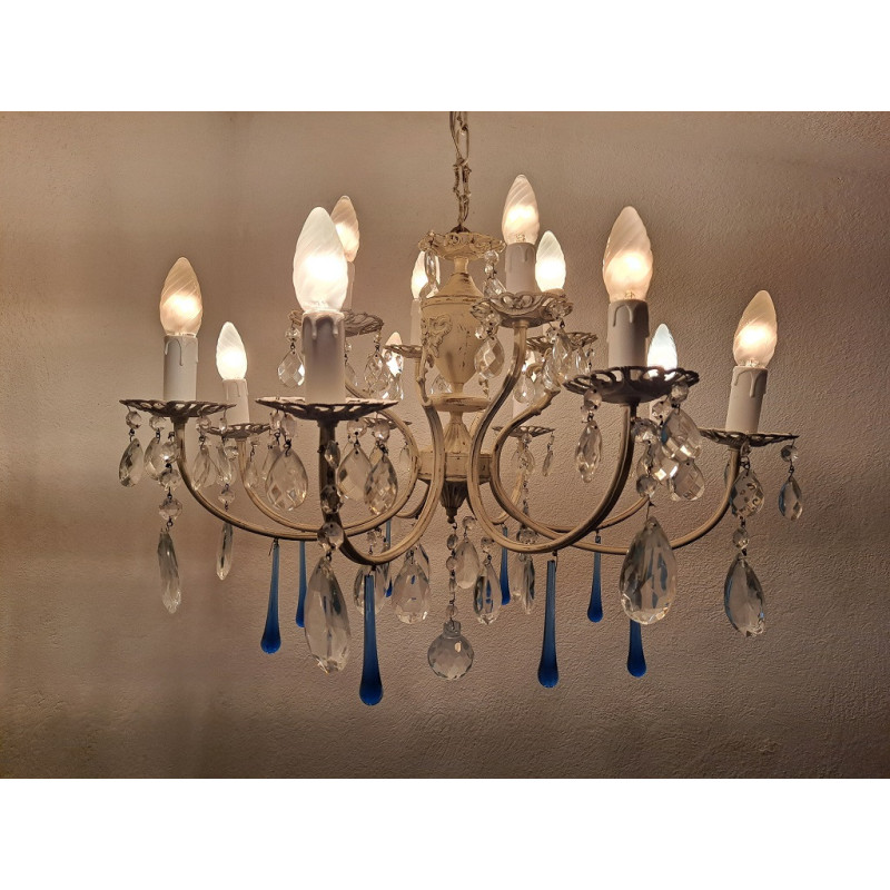 Vintage Italian Murano glass two tier chandelier