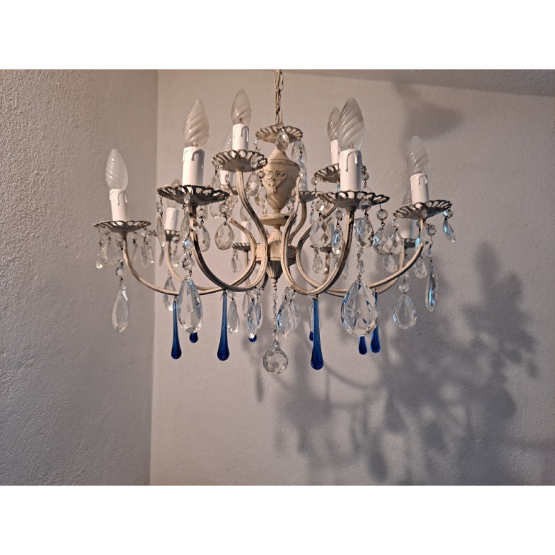 Vintage Italian Murano glass two tier chandelier