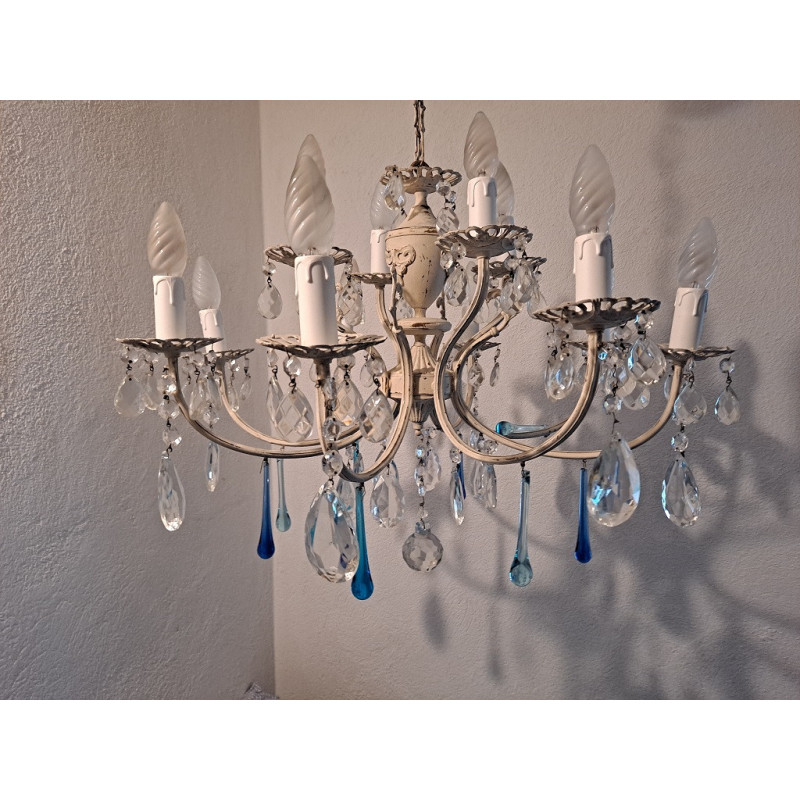 Vintage Italian Murano glass two tier chandelier