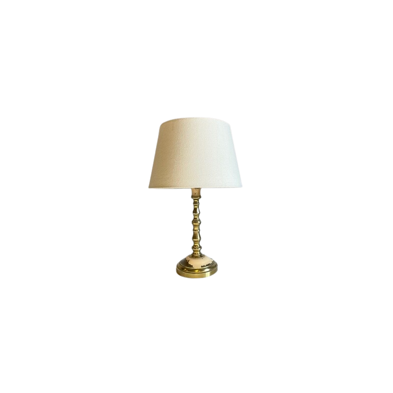 Vintage lamp in solid brass and fabric, 1960