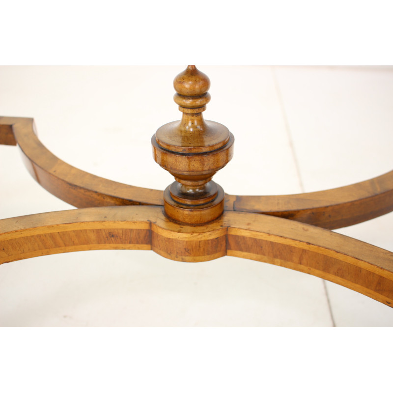 Vintage wood and veneer console table, 1890