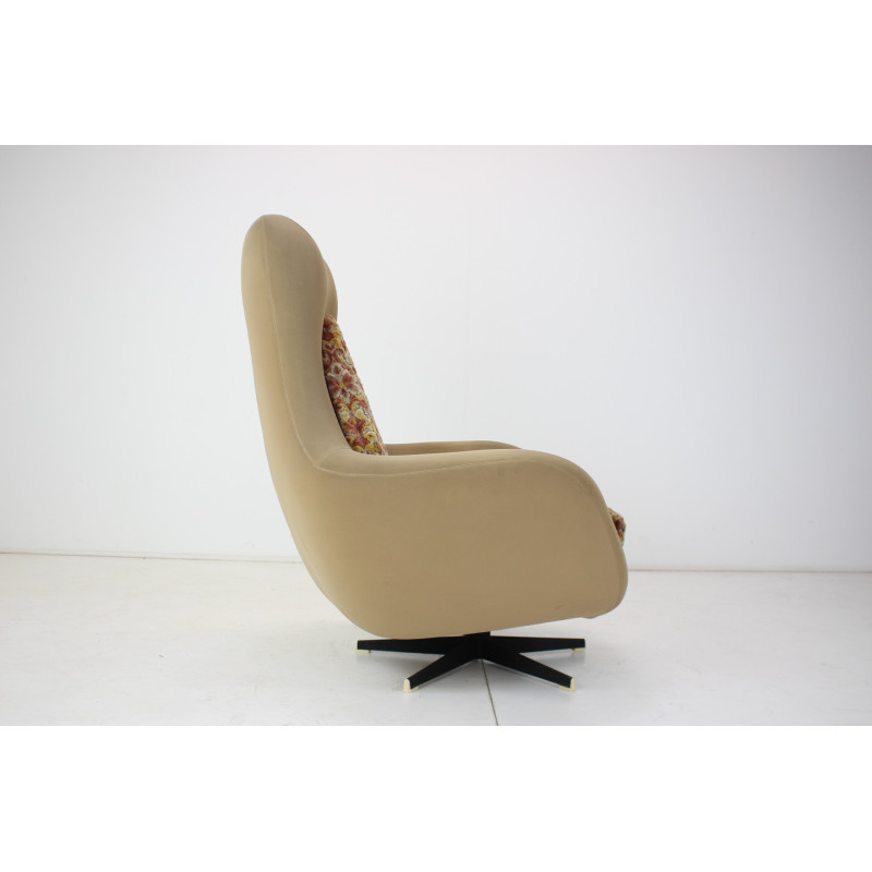 Vintage swivel armchair, Czechoslovakia 1970s