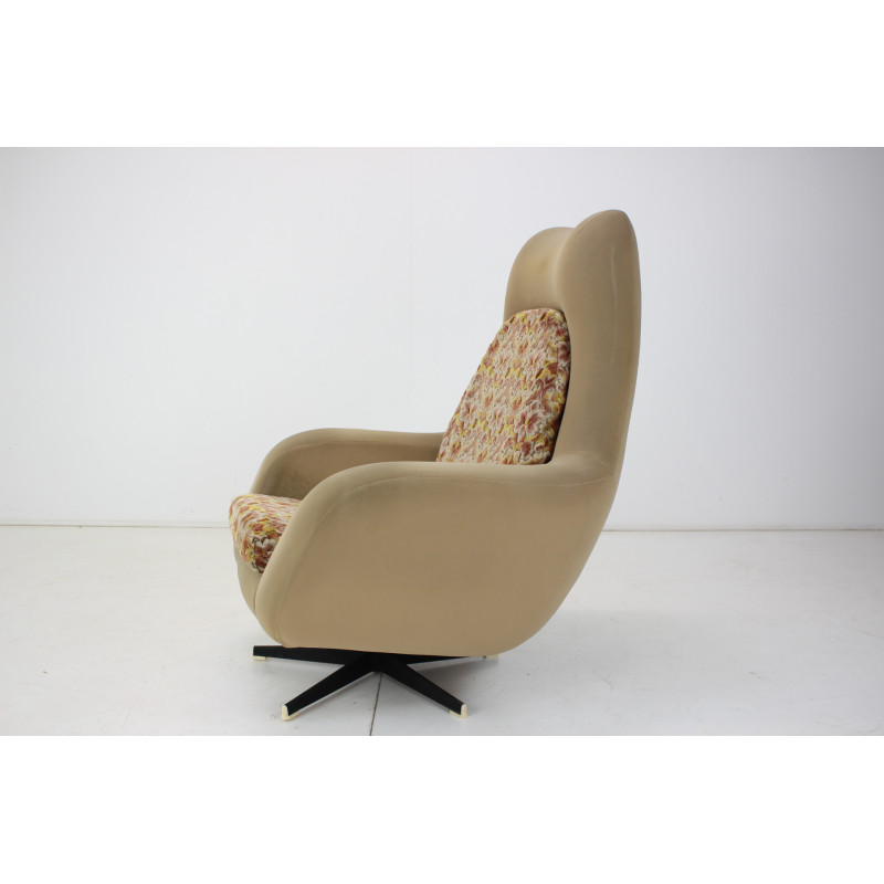 Vintage swivel armchair, Czechoslovakia 1970s