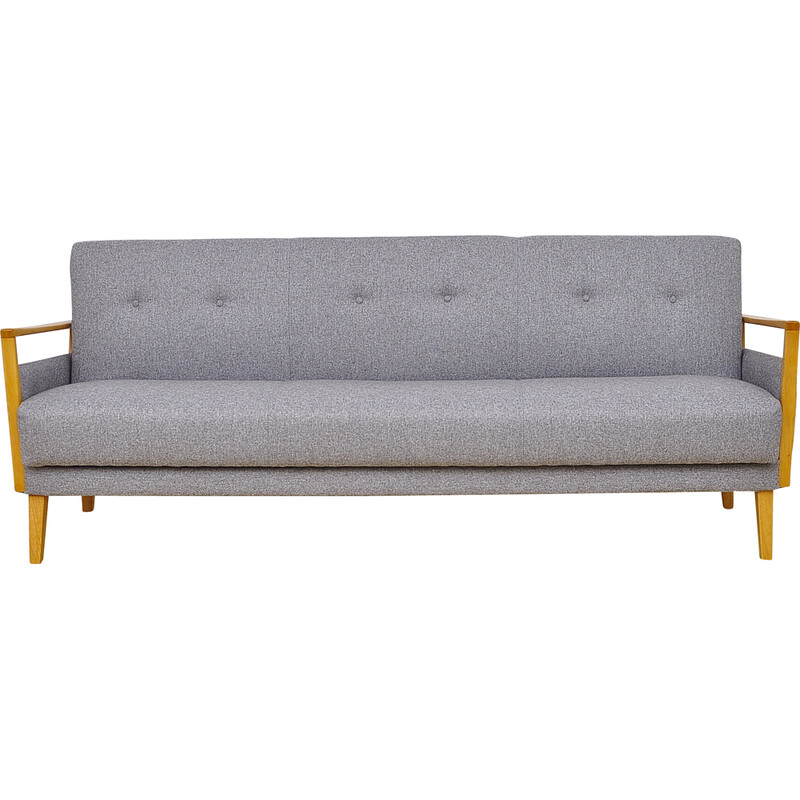 Vintage beechwood sofa with sleeping function, 1960s