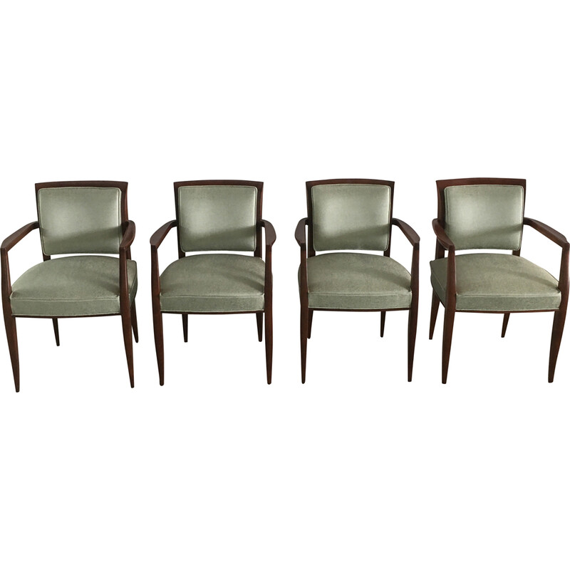 Set of 4 vintage armchairs by Alfred Porteneuve, 1930-1940