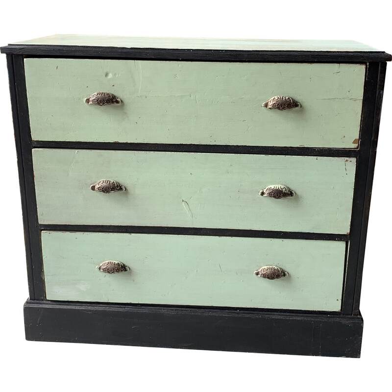 Vintage green dresser with 3 drawers