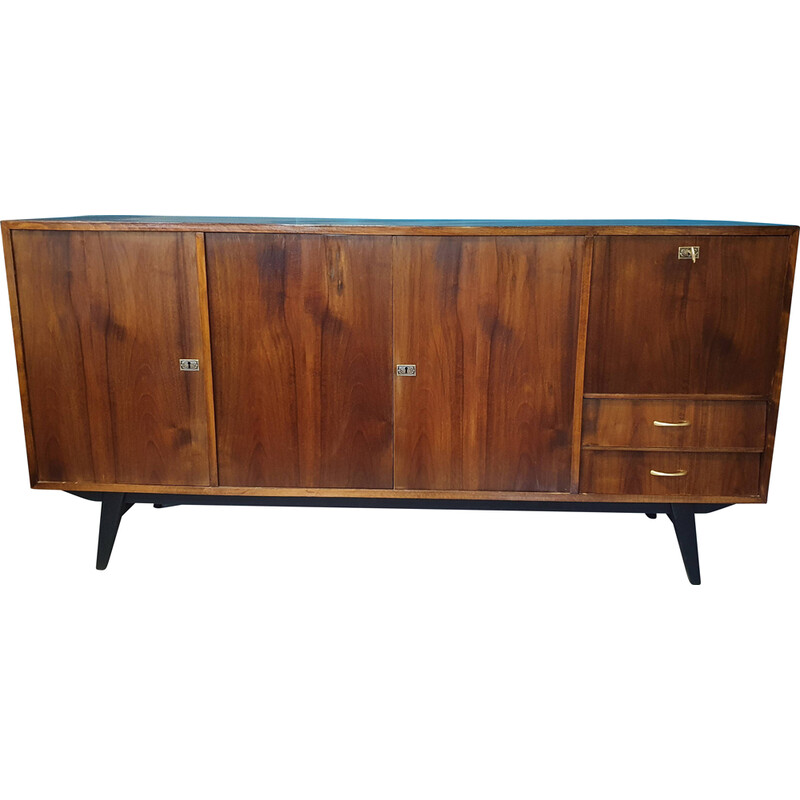 Vintage veneered wood sideboard, Germany 1960s