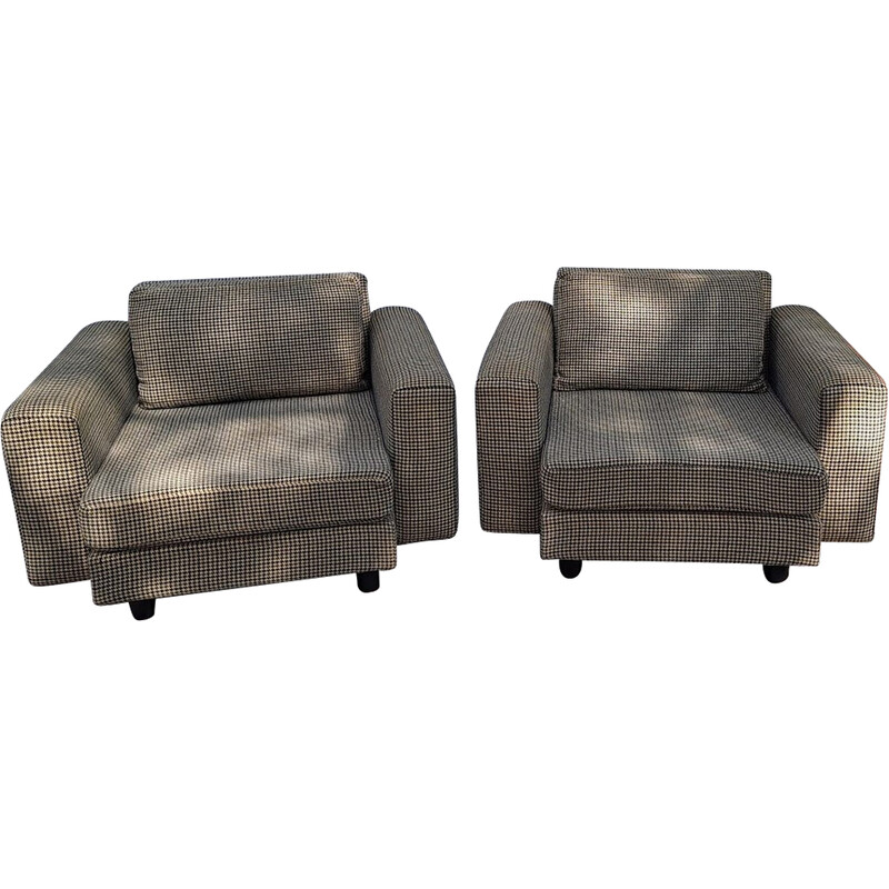 Par de poltronas Arflex vintage en tela de Marco Zanuso para Mcm, 1950-1960