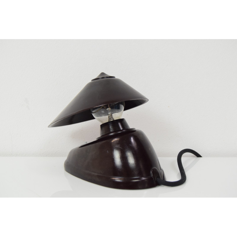 Lámpara de sobremesa de baquelita Art Decó vintage, Checoslovaquia años 30