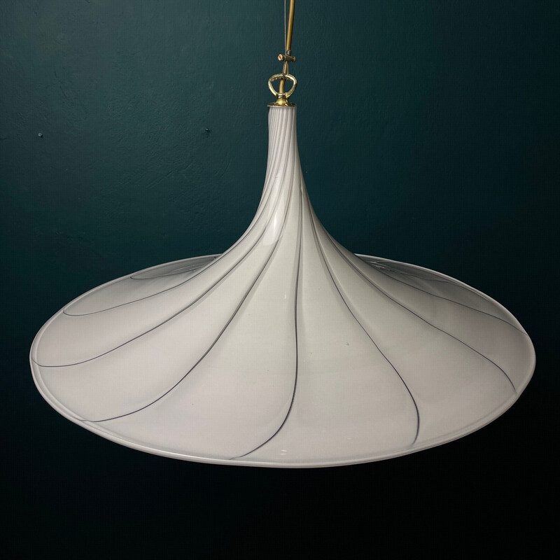 Lámpara colgante vintage de cristal de Murano, Italia años 70