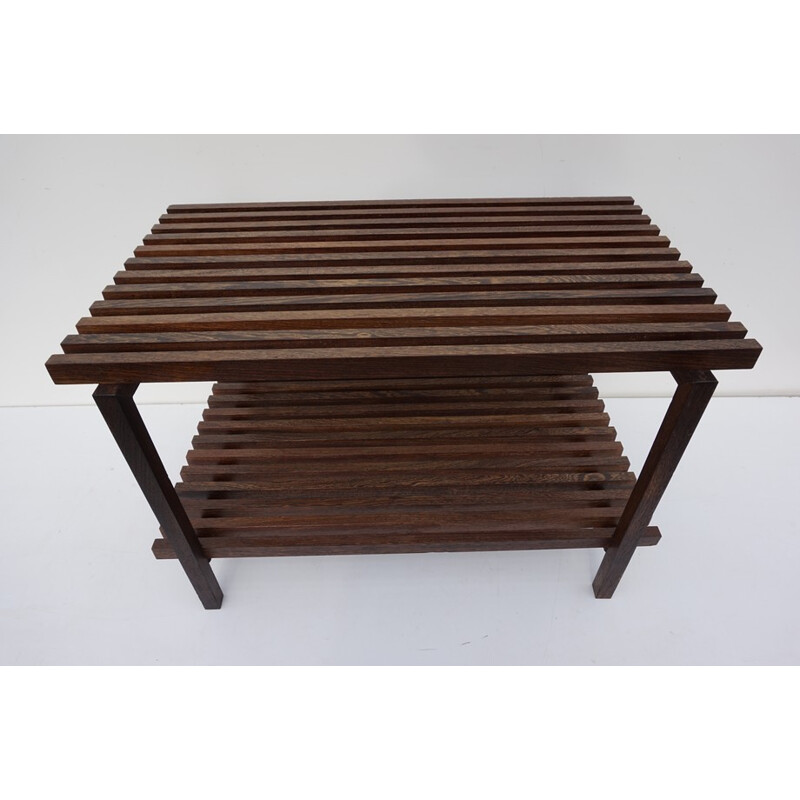 Mid century Architectural Wenge Slat Bench - 1960s