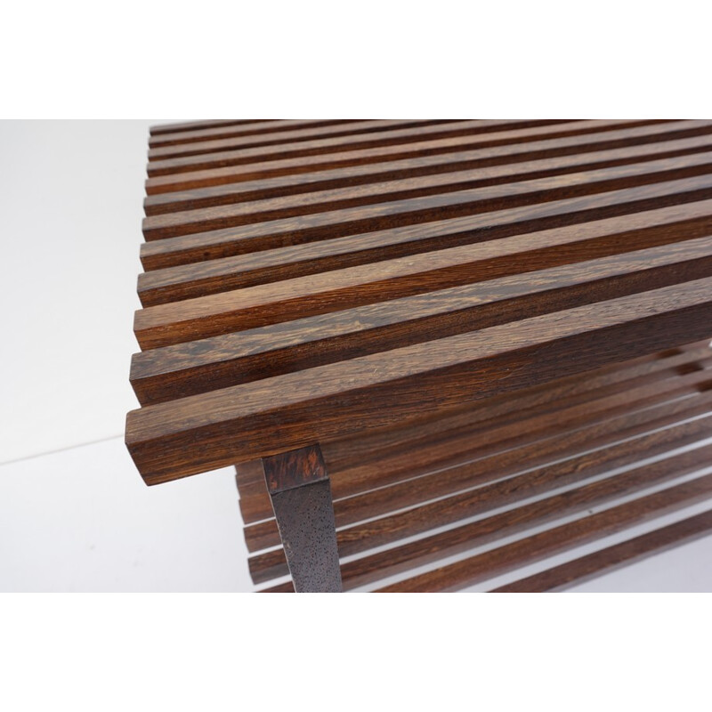 Mid century Architectural Wenge Slat Bench - 1960s