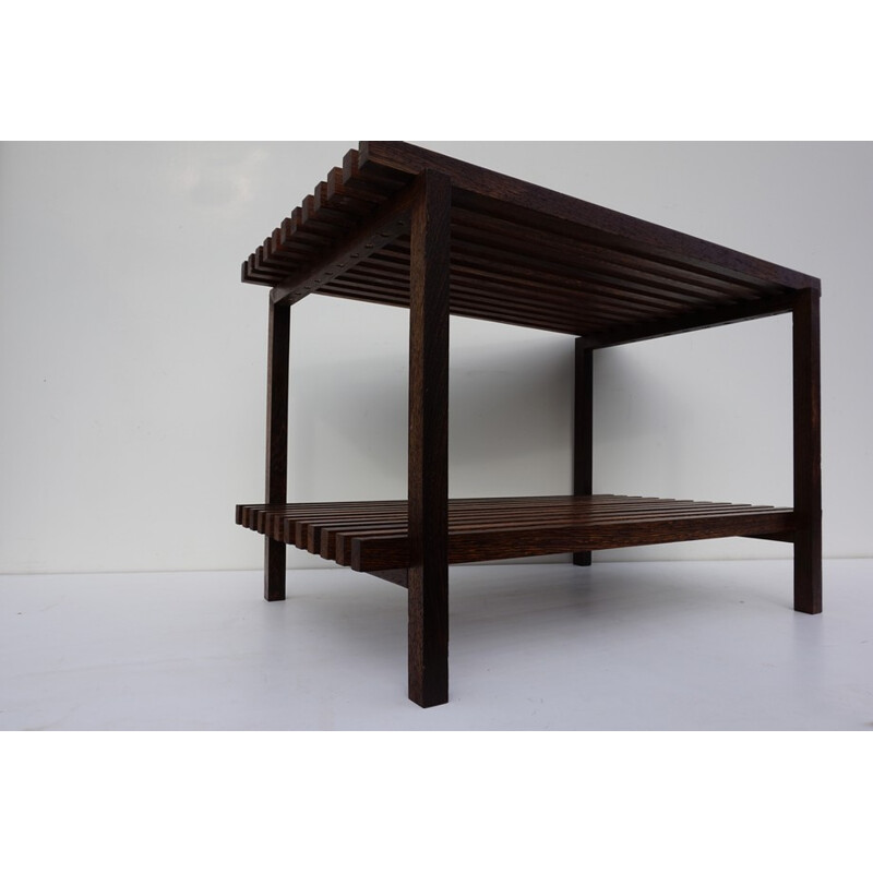 Mid century Architectural Wenge Slat Bench - 1960s