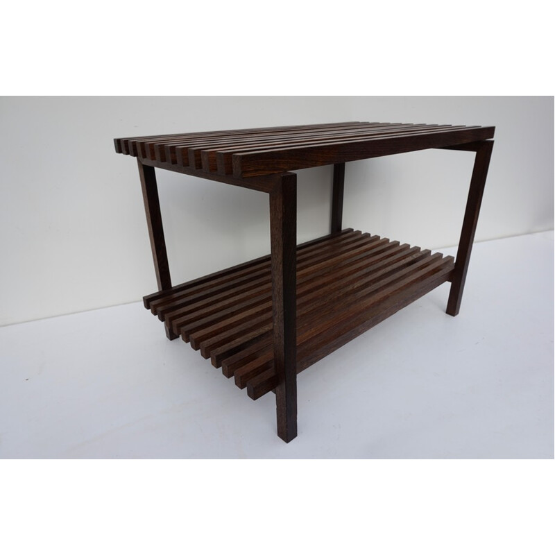 Mid century Architectural Wenge Slat Bench - 1960s