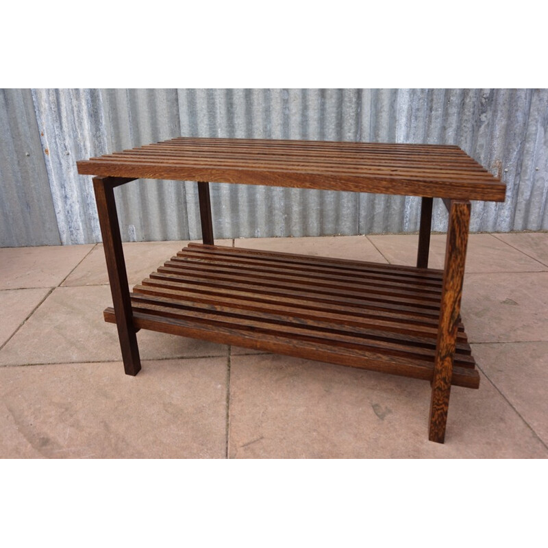 Mid century Architectural Wenge Slat Bench - 1960s