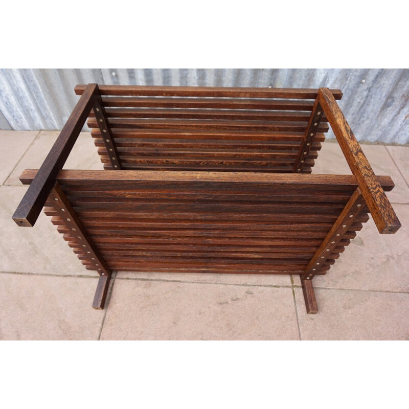 Mid century Architectural Wenge Slat Bench - 1960s