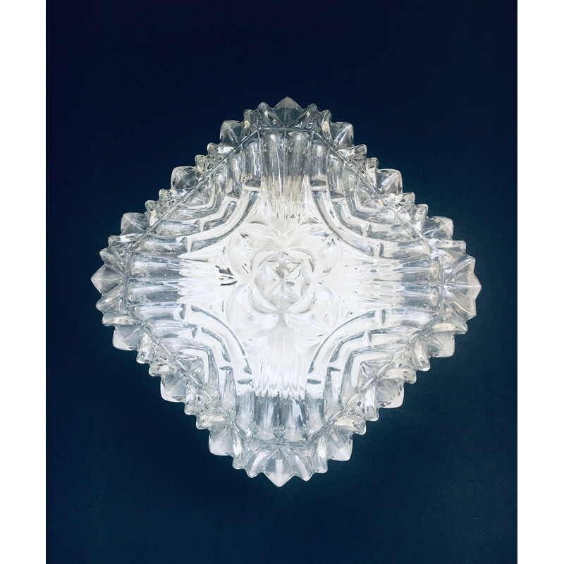 Vintage ijskristal glazen wandlamp, Duitsland 1960