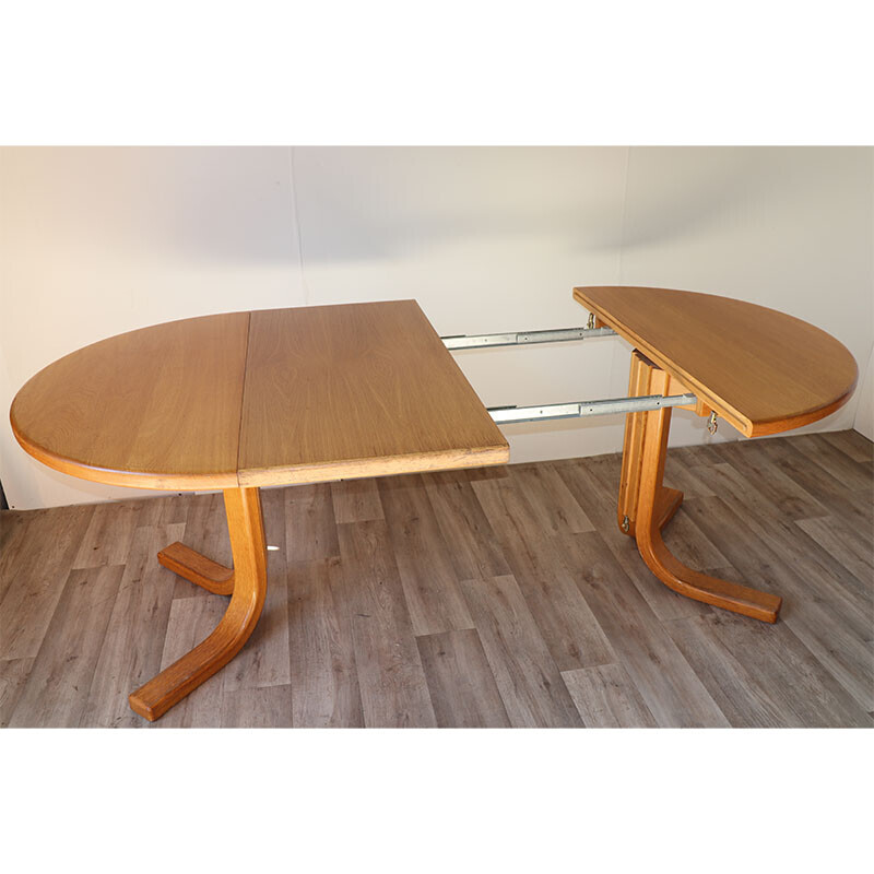 Table extensible vintage en chêne massif, 1970