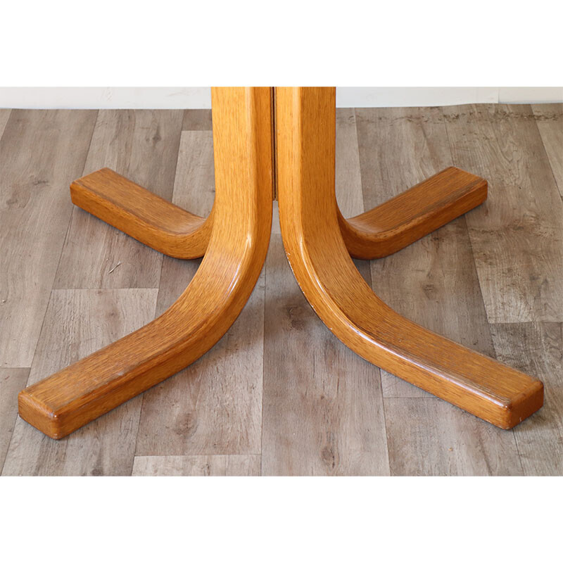 Vintage solid oakwood extension table, 1970