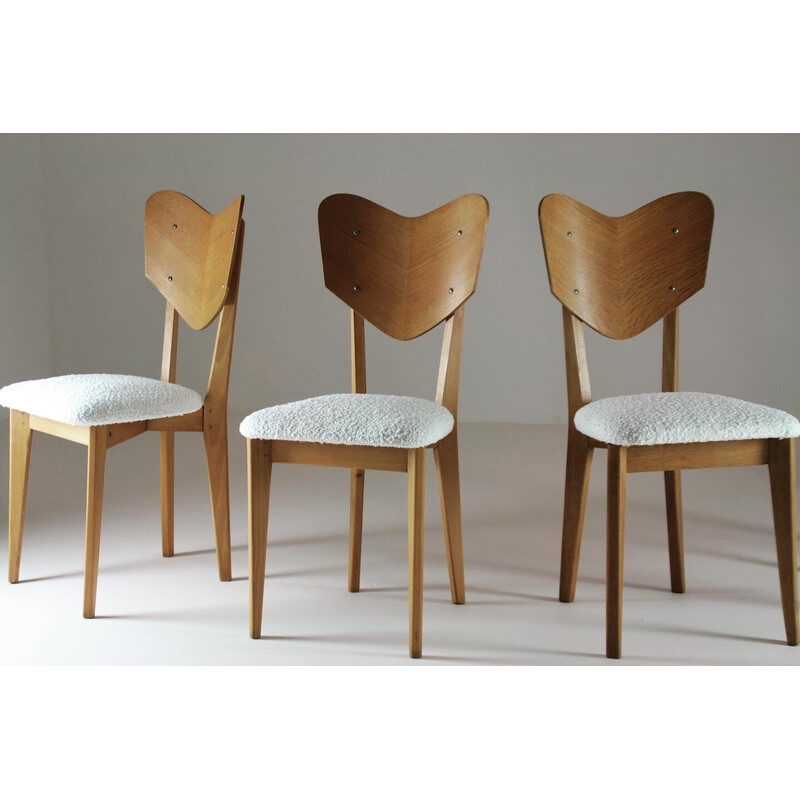 Conjunto de 6 cadeiras vintage modelo "cunhaur" de René-Jean Caillette, França 1950