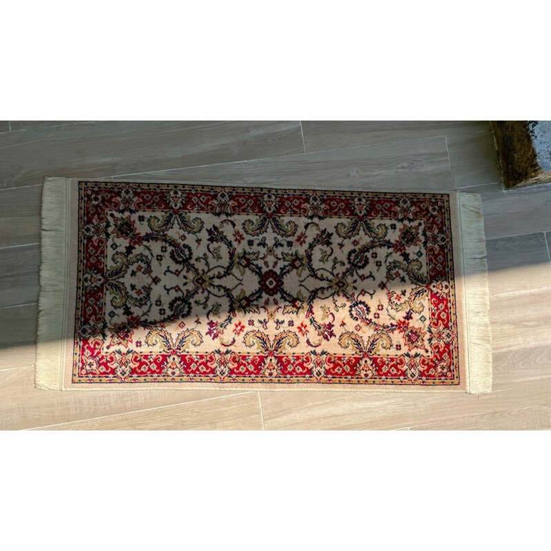 Vintage Perzisch tapijt in zuivere beige wol